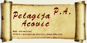 Pelagija Acović vizit kartica
